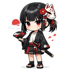 Japanese Edo-chan Stickers