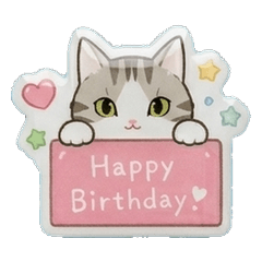 Birthday Cat Stickers
