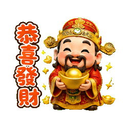 讓你發黃金財神爺笑嘻嘻旺大財日常聊天祝福