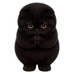 Chubby Black Kitten Charm(EN)