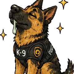 A doting K9 German Shepherd