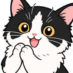 Tuxedo Cat Feelings Stickers