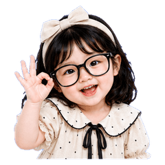 Cream Bow Glasses Girl