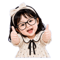 Cream Bow Glasses Girl(EN)