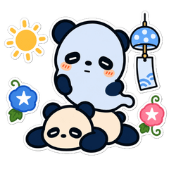 Soul-Drained Panda Tama Summer Stickers