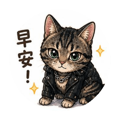 虎斑貓貼圖（帥氣版）