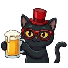 Summer with Brille the Black Cat
