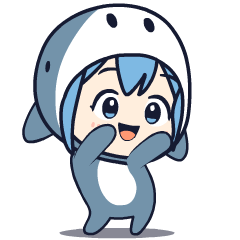 Chibi Blue Shark : Animated Stickers