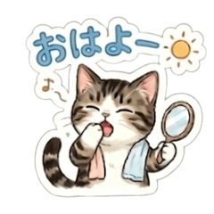 Daily Stickers: Cute Tabby & White