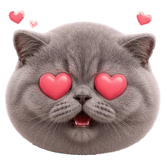 Gray Chubby Cat Emoji Many Moods 1