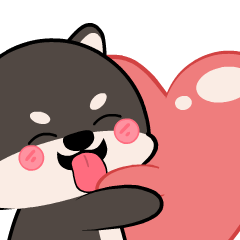 Shiba Inu Black 6 : Animated Stickers