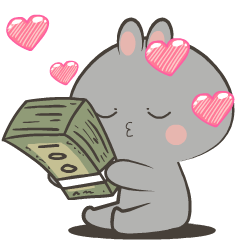 Adorable Rabbit Grey 6 : Animated