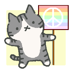平和を願う手描きねこ