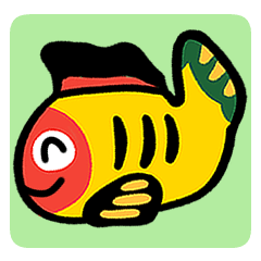 Local folk toy yellow carp sticker 3