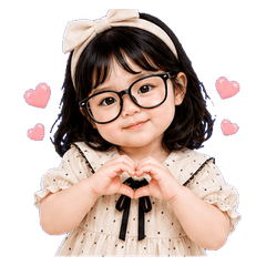 Cream Bow Glasses Girl(TWN)