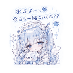 藍色天使女孩貼圖