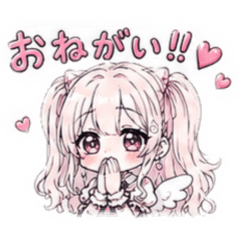 粉色天使女孩貼圖