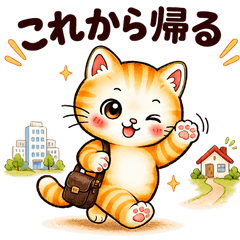 Cute Tabby Cat Daily Message Stickers