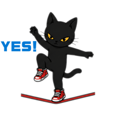 Black Cat Slackline Stickers ver2