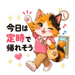 Neko Caregiver's Heartwarming Stickers