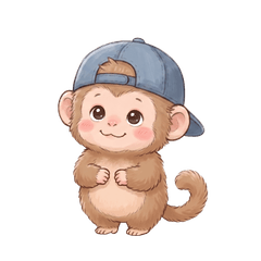 Cute Fluffy Monkey Stickers