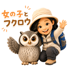 Sweet Girl & Owl Daily Stickers