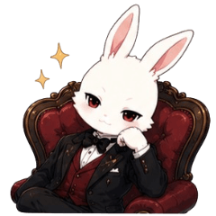 Cool Gentleman Rabbit Stickers