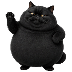 Sassy Chubby Black Cat(No text)
