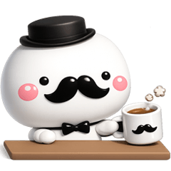 ず～っと使える♡おひげの紳士毎日スタンプ