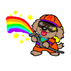 Funny Quirky Firefighter Dog Stickers