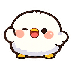 Daily stickers of loose and fluffy birds