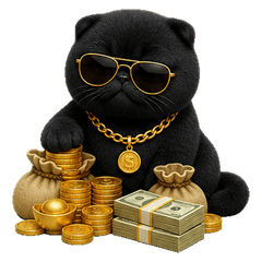 Grumpy Black Cat Charm(No text)