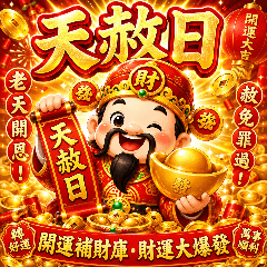天赦日Q版財神爺｜招財開運爆款貼圖