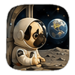 Space Astronaut Cute Pug