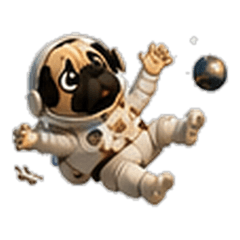Space Astronaut Cute Pug 2