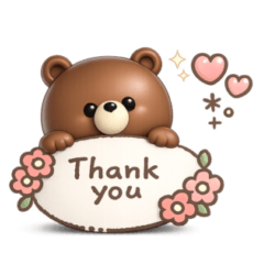 3D natural bear sticker #16