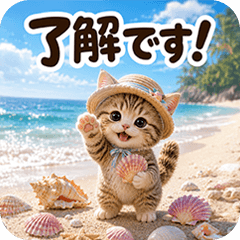 夏の連絡＆あいさつ♡ねこスタンプ