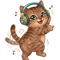 Cute Brown Tabby Cat Stickers235