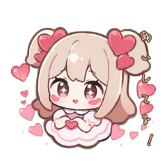 Sweet Love Girl Stickers -aoi