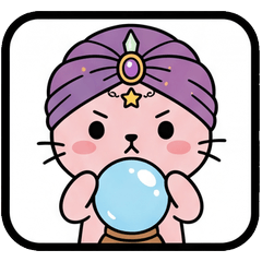 Mystic Tarot Pink Cat Stickers