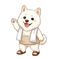 White Shiba Inu Gramps Sticker2