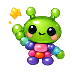 Cute alien stamp