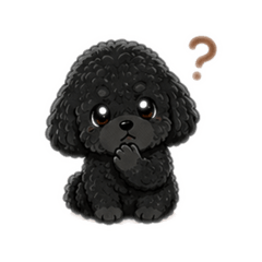 Cute Black Toy Poodle Reaction Stickers