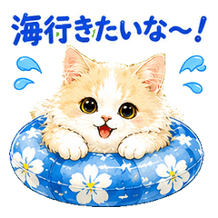 Fluffy Cat Minunet - Summer Stickers 2