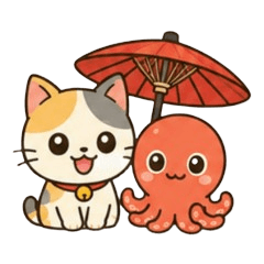 Lucky Cat & Octopus Pals