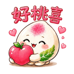 很想桃！壽桃表情包