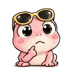black pink frog Curious
