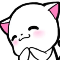 white cat that convey emotions sticker