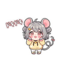 Chubby Mouse Girl Stickers 40 Vol.1