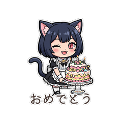 Chubby Cat Girl Stickers 40 Vol.2